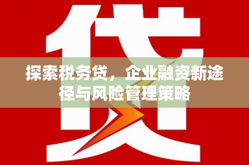 晋中探索税务贷，企业融资新途径与风险管理策略