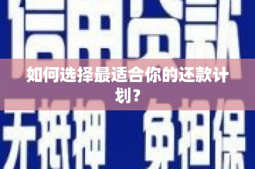 晋中如何选择最适合你的还款计划？